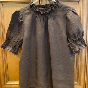Women's Linen J Crew Blouse Brown